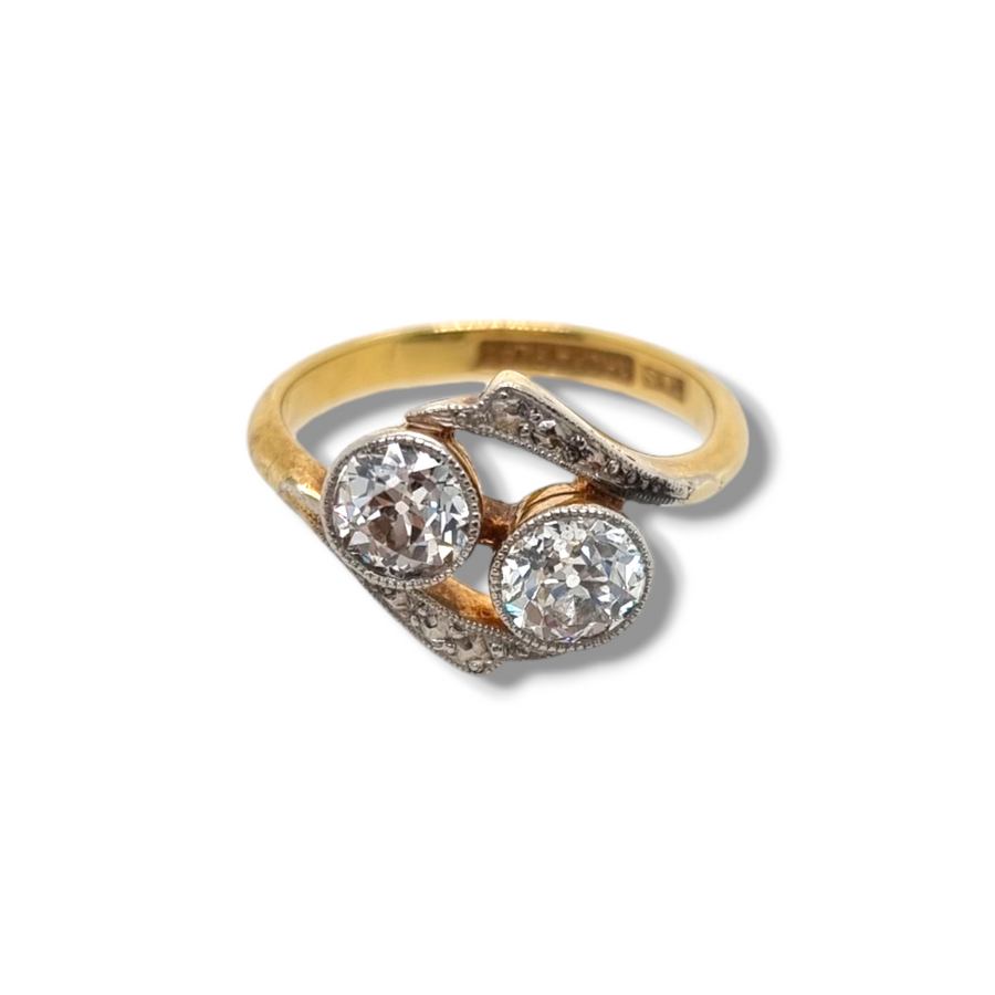 Edwardian Diamond Crossover Ring