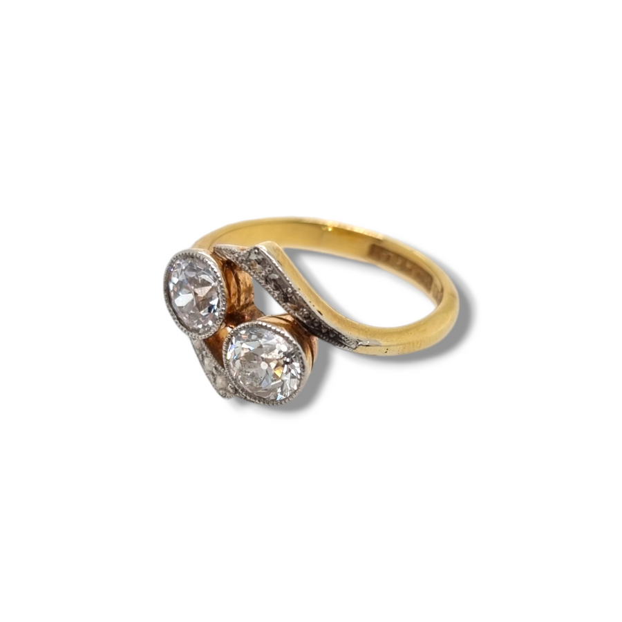 Edwardian Diamond Crossover Ring