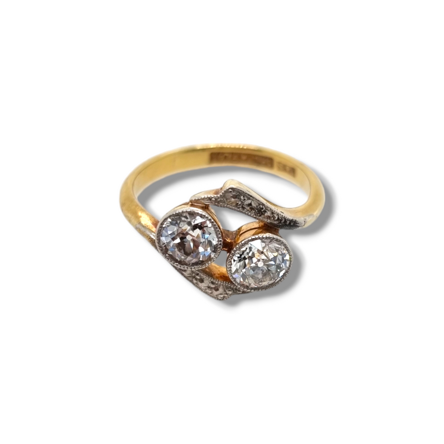 Edwardian Diamond Crossover Ring