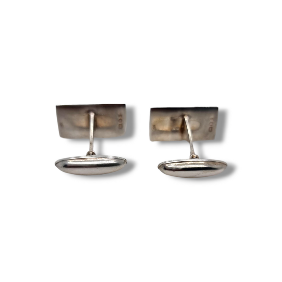 Sillver Welsh Rectangular Dragon Cufflinks