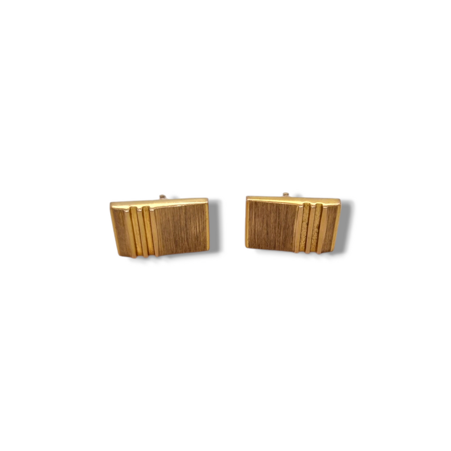 9ct Gold Rectangular Bar Link Cufflinks