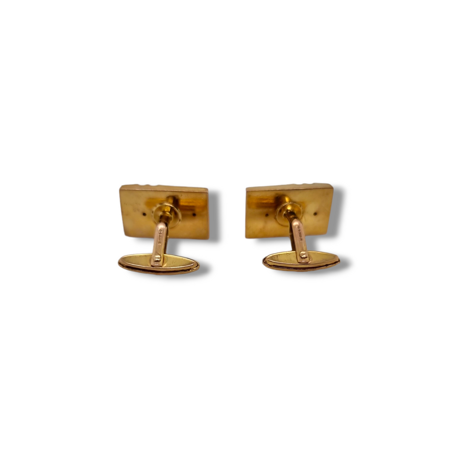 9ct Gold Rectangular Bar Link Cufflinks