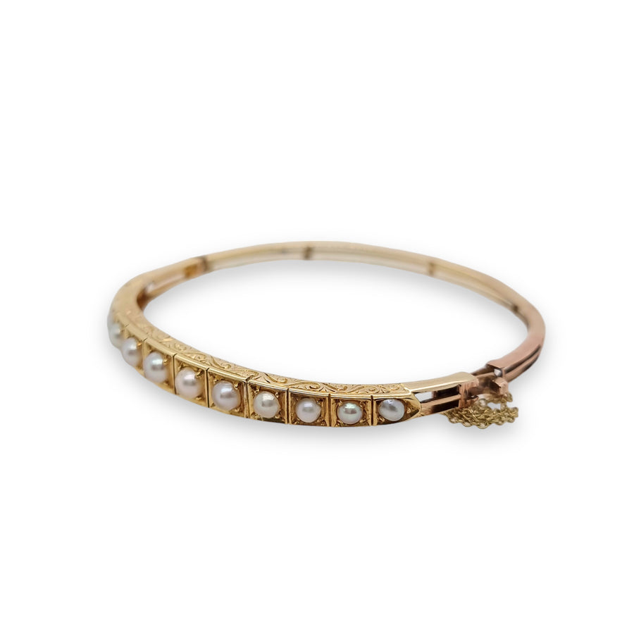 Antique Pearl Set Bangle