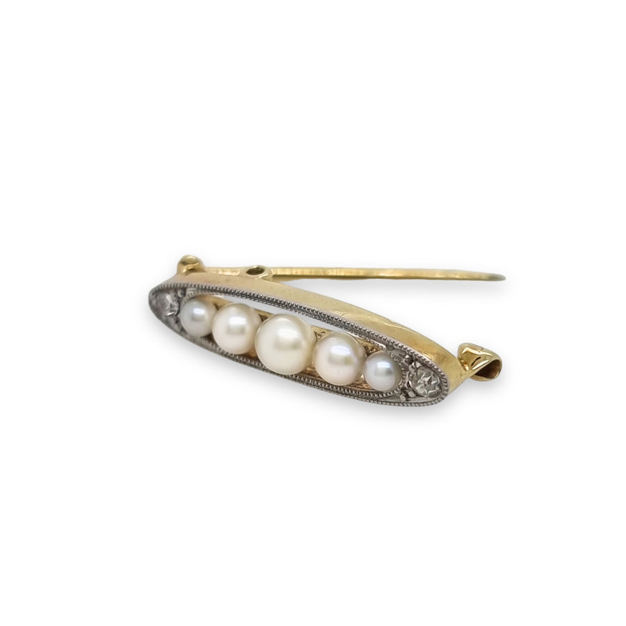 Pearl & Diamond Brooch