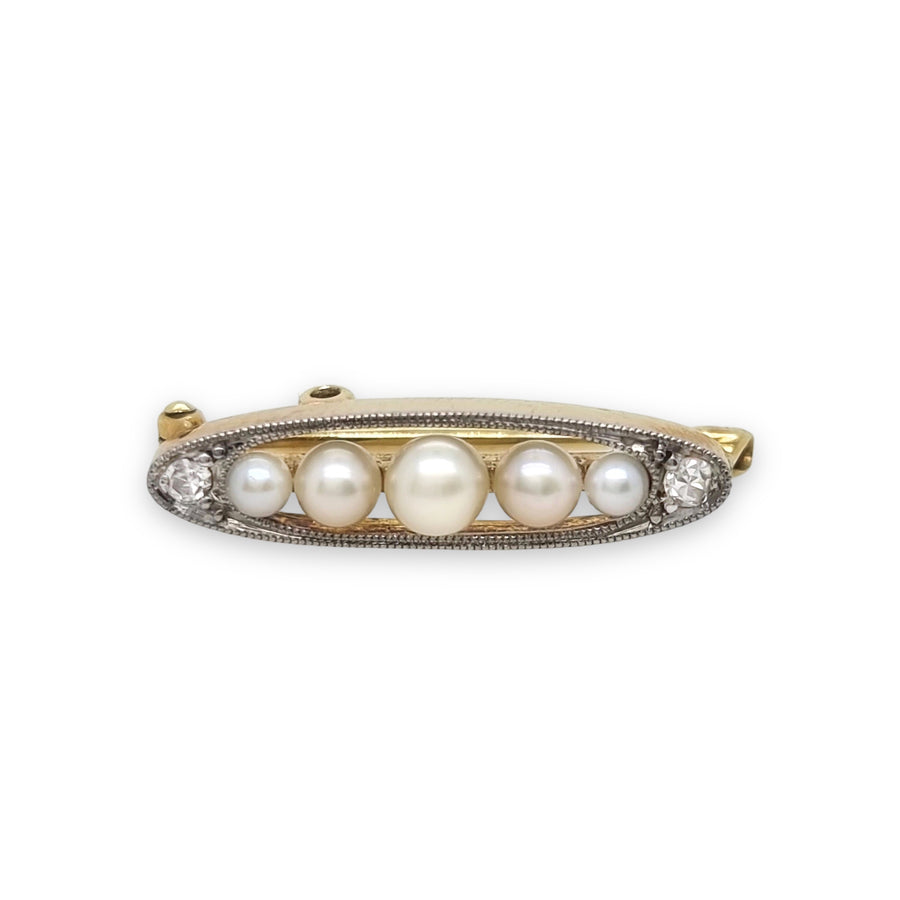 Pearl & Diamond Brooch