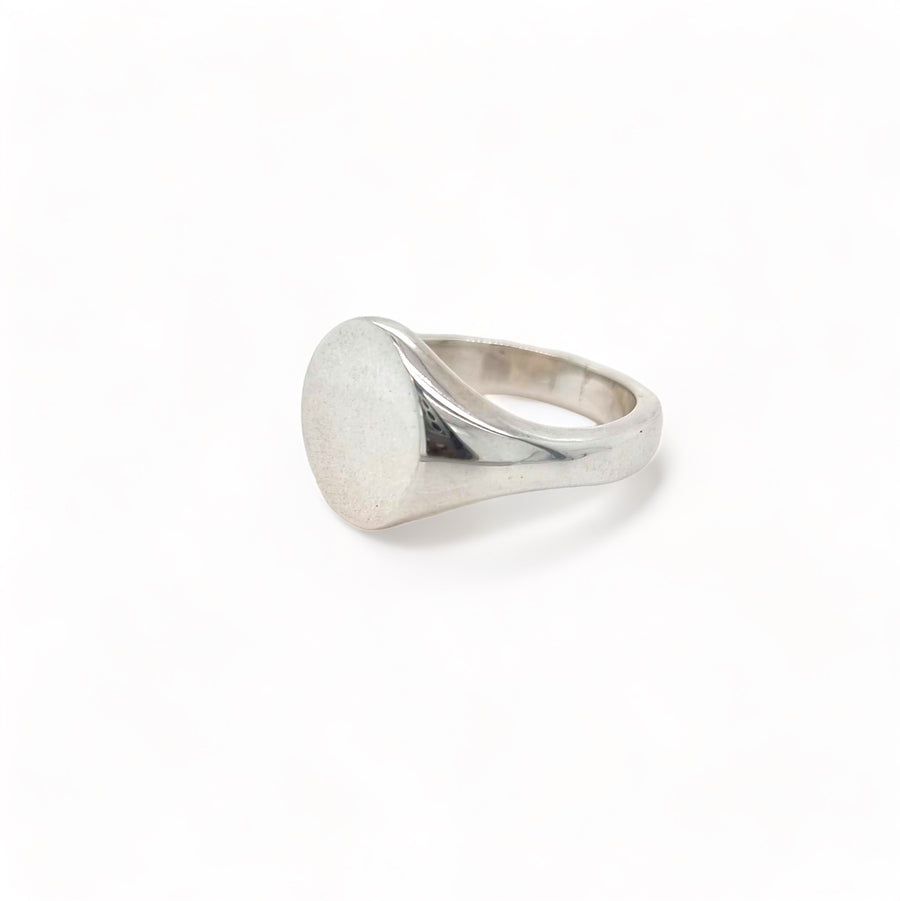 Silver Oval Signet Ring