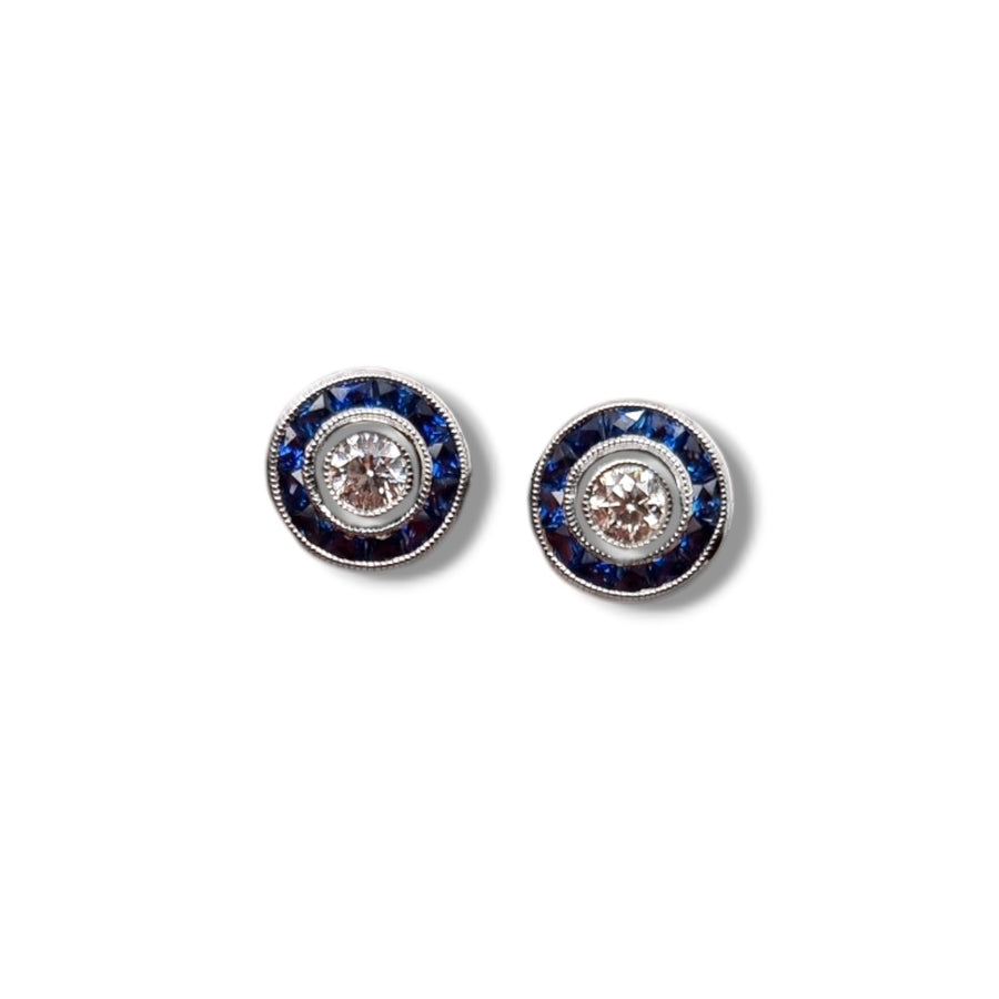0.30ct Interchangeable Sapphire & Diamond Stud Earrings