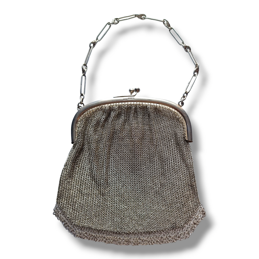 Antique Silver Woven Purse