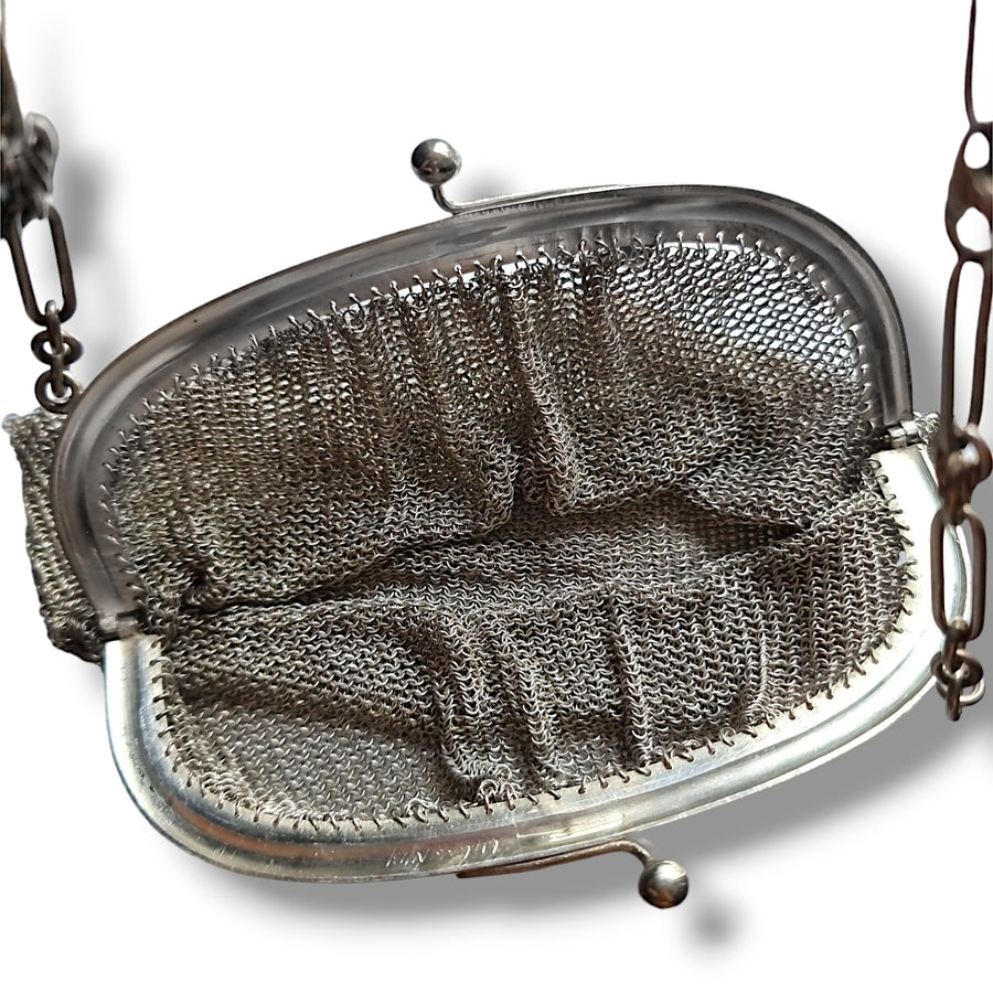 Antique Silver Woven Purse