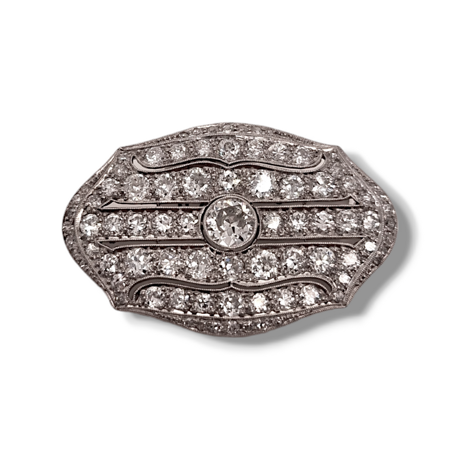 3.75ct Art Deco Diamond Brooch