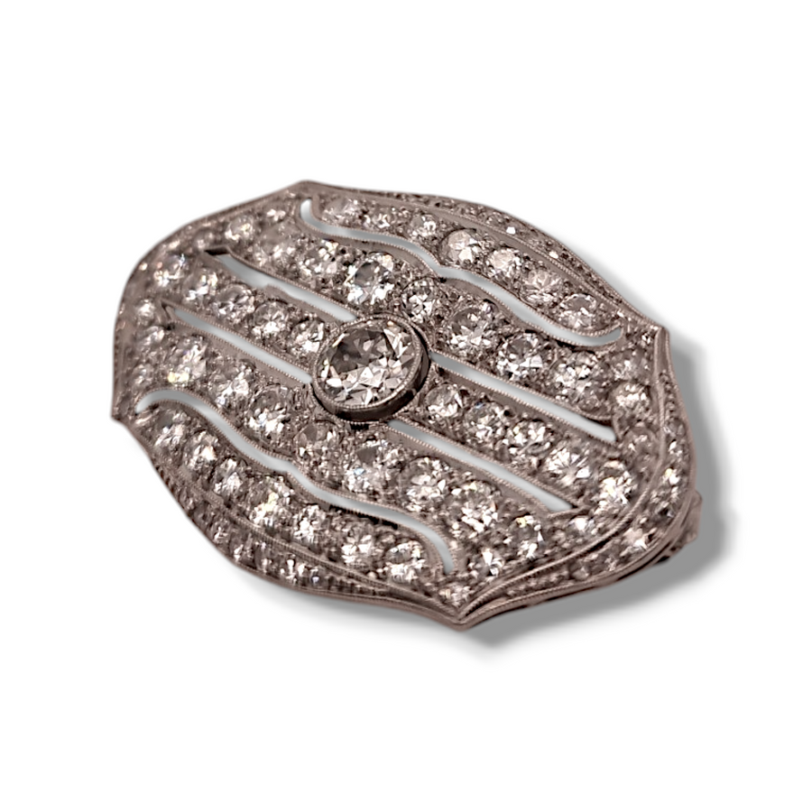 3.75ct Art Deco Diamond Brooch