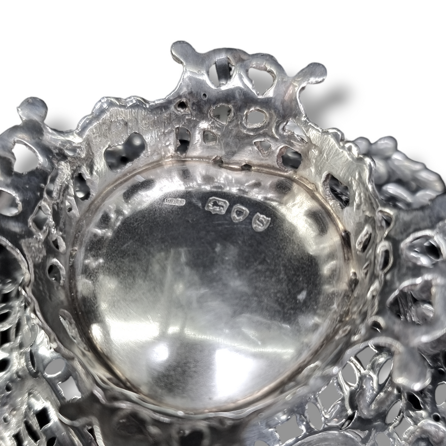 Silver Heart Shaped Pedestal Dish