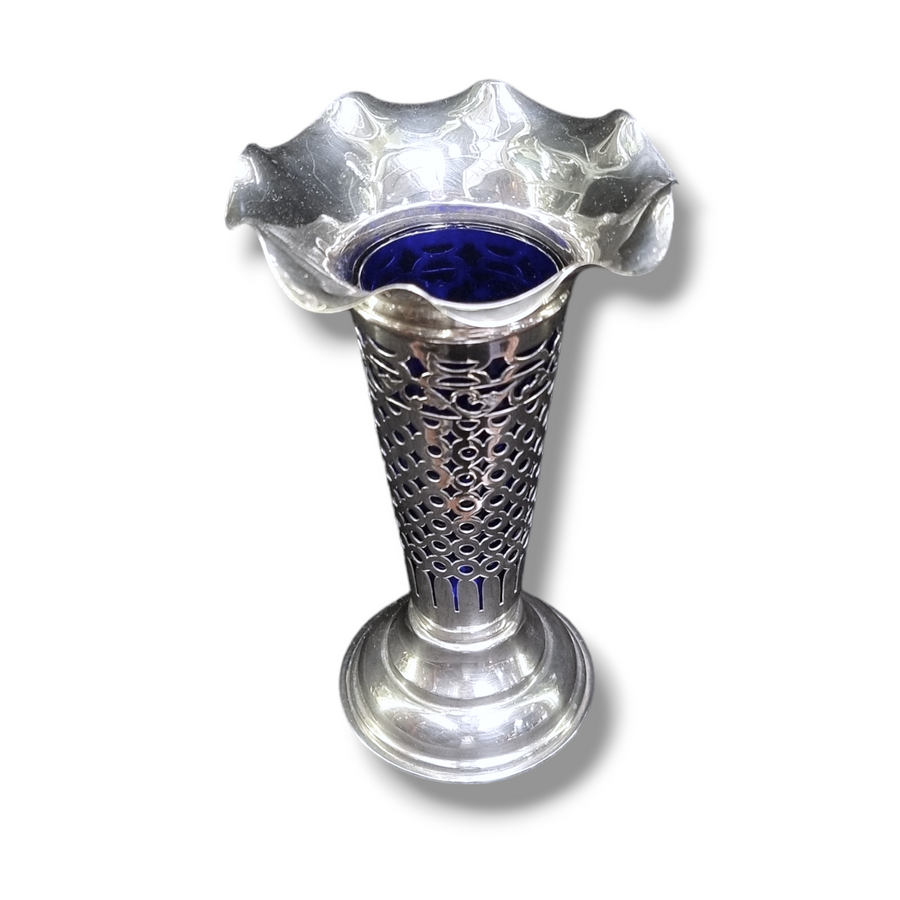 Edwardian Silver Vase Chester 1902