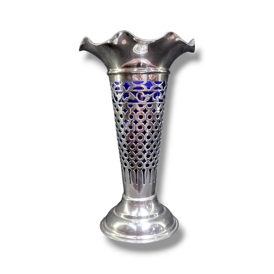 Edwardian Silver Vase Chester 1902