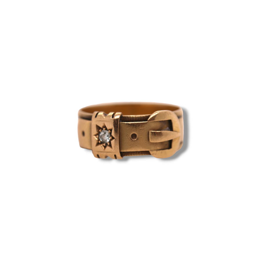 Diamond Set Buckle Ring