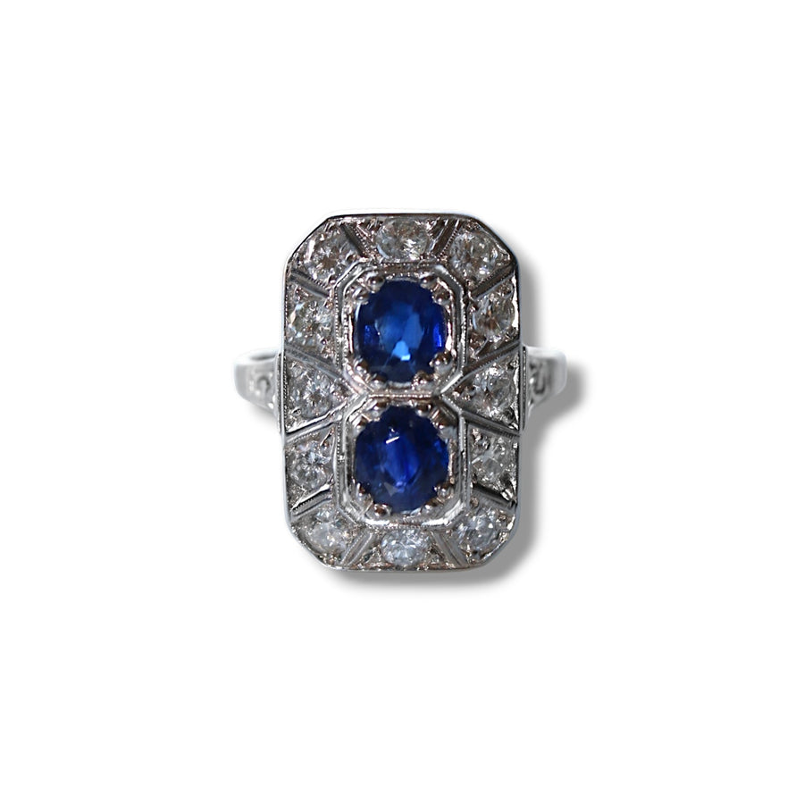 Art Deco Sapphire & Diamond Ring