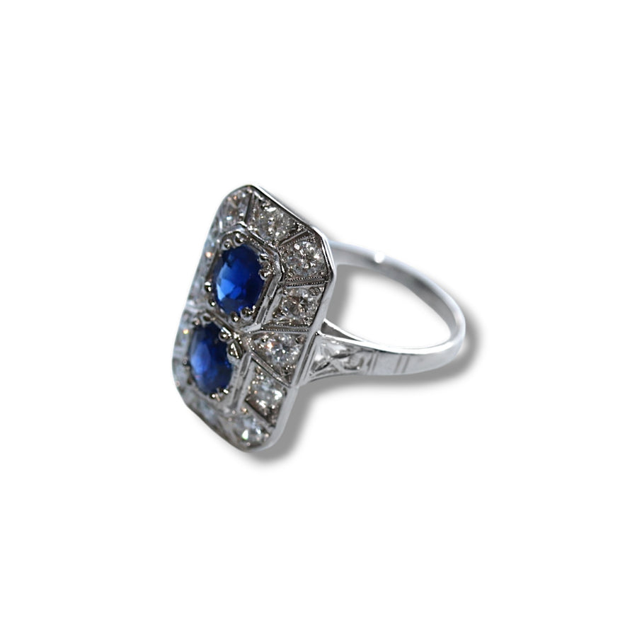 Art Deco Sapphire & Diamond Ring