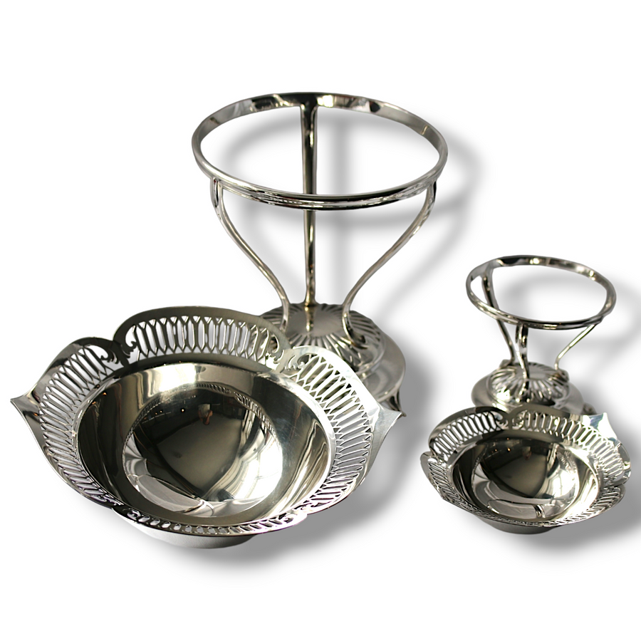 Edwardian 5 Piece Pierced Silver Dish Set