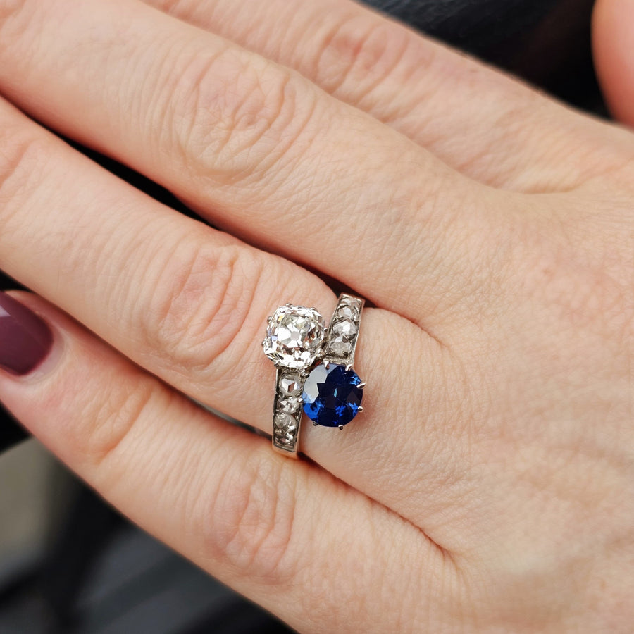 Toi et Moi Sapphire & Diamond Ring