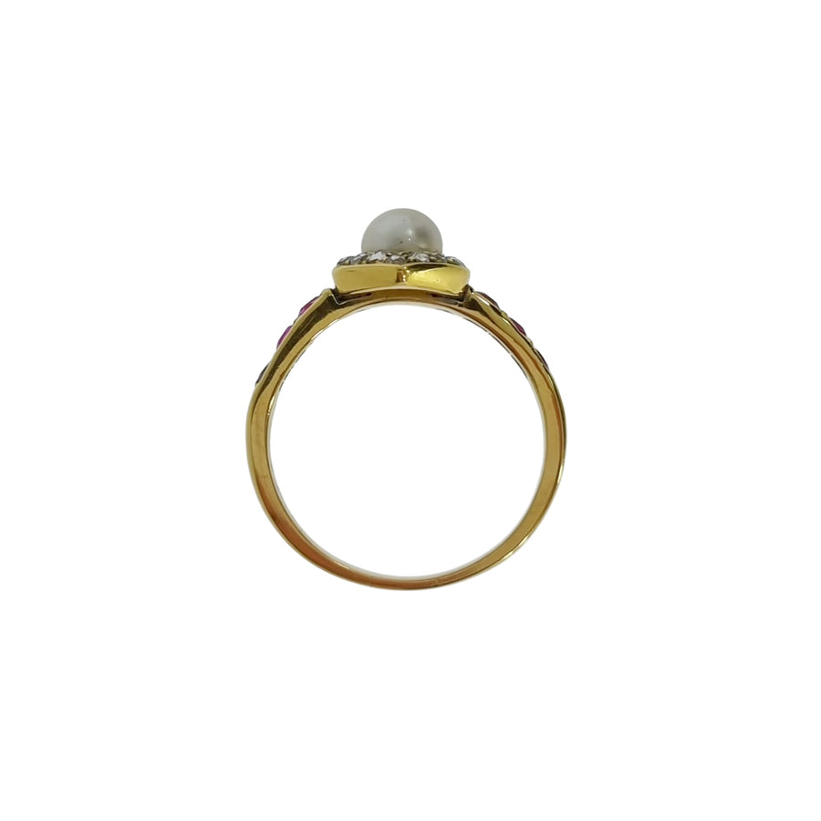 Victorian Ruby, Pearl & Diamond Ring