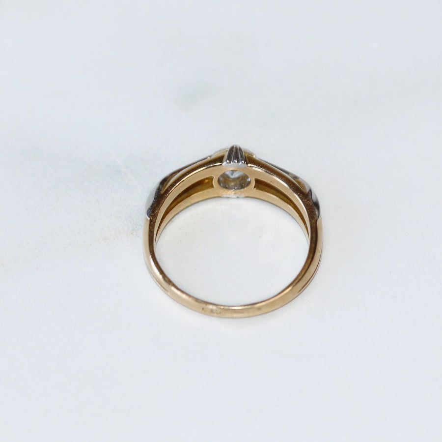 0.80ct Art Nouveau Diamond Two-Tone Ring