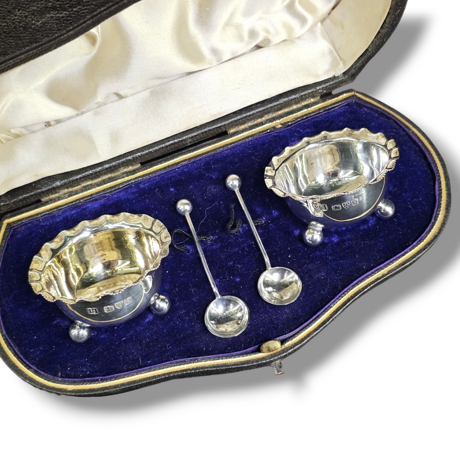 Victorian Pair of Open Salts Chester 1899