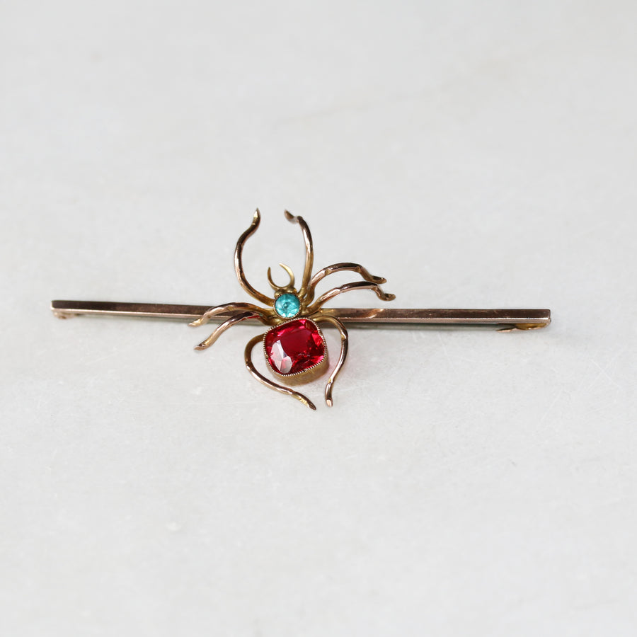 Victorian 9ct Yellow Gold Spider Brooch