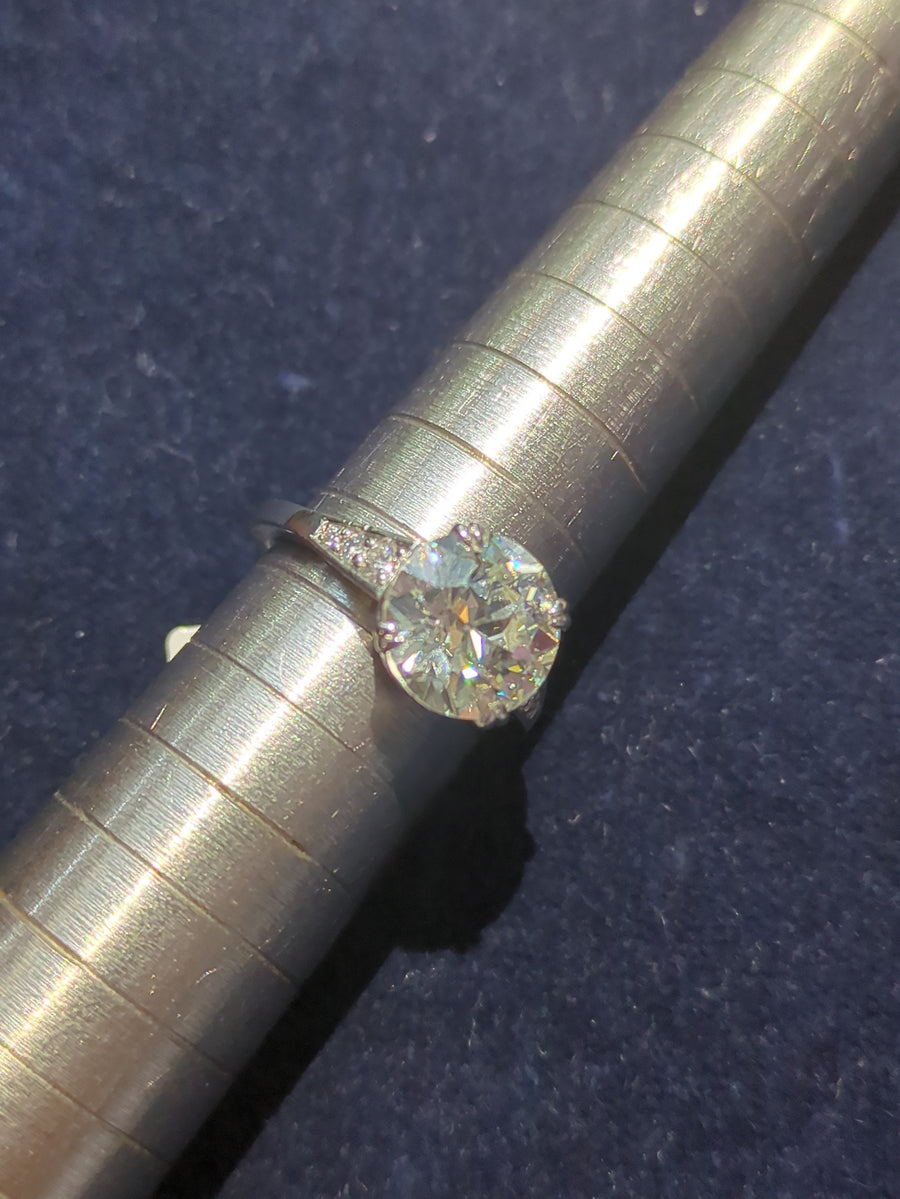 3.73ct Old Mine Cut Platinum Solitaire