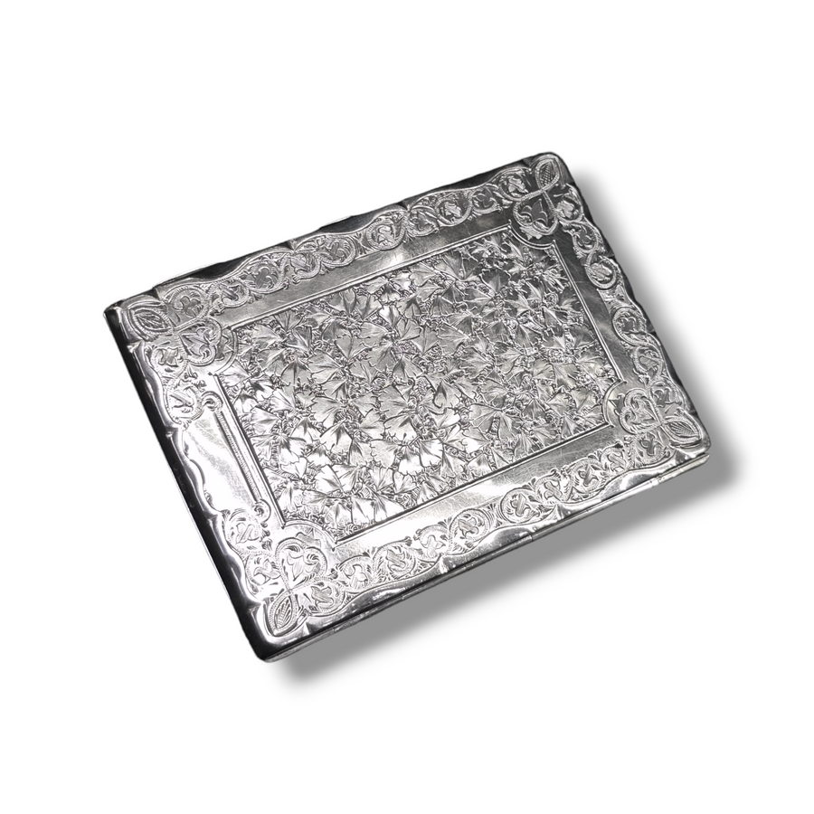Victorian Engraved Silver Card Case