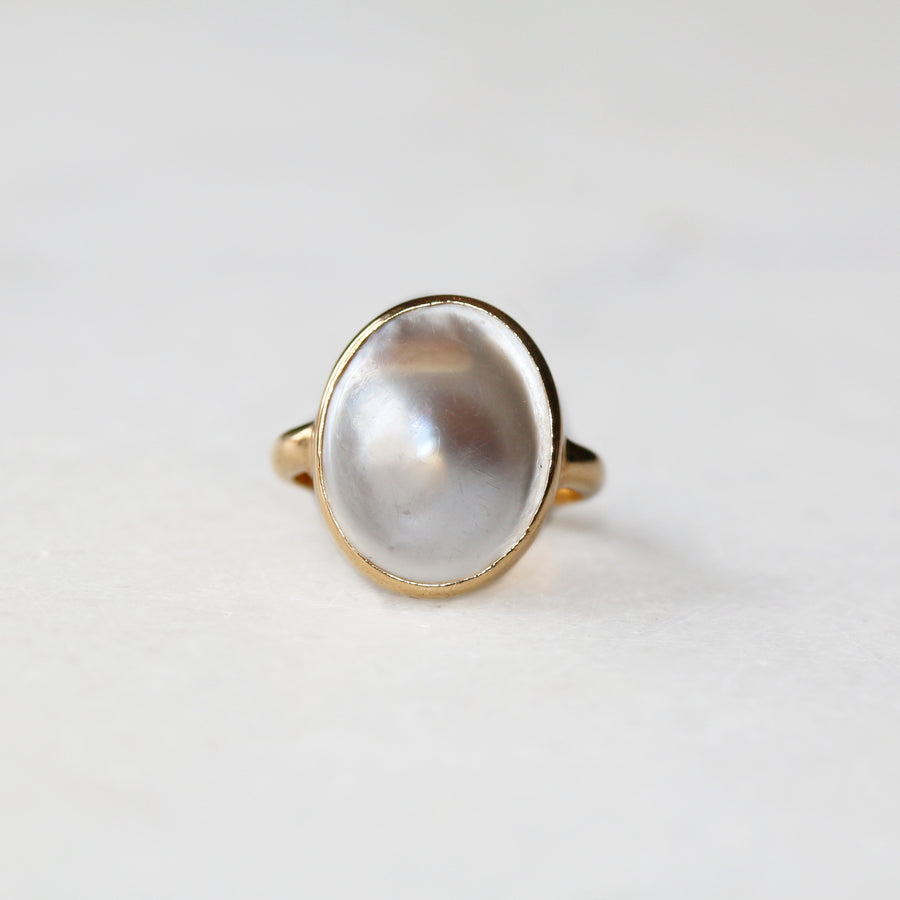 18ct Yellow Gold Blister Pearl Dress Ring