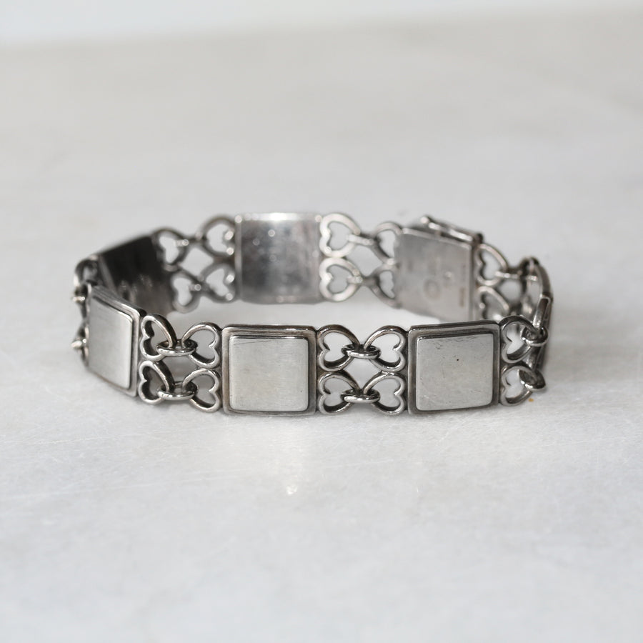 Georg Jensen Sterling Silver Heart Link Bracelet