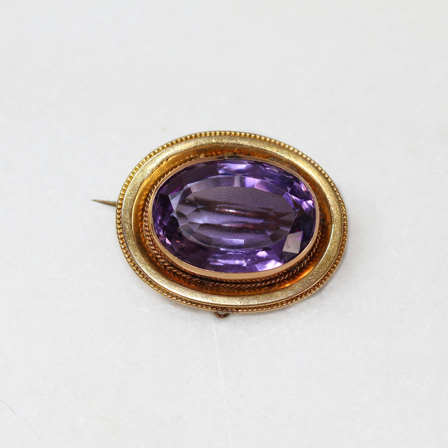 15ct Circa 1920's Amethyst Brooch