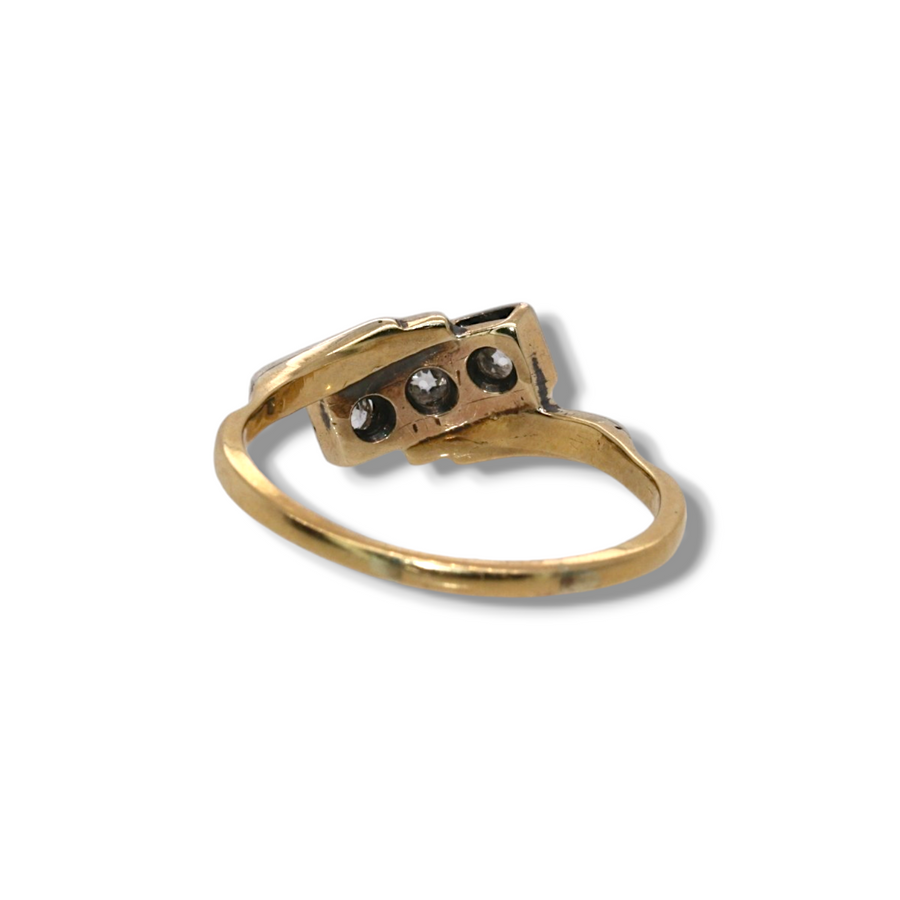 Art Deco 3 Stone Diamond Ring