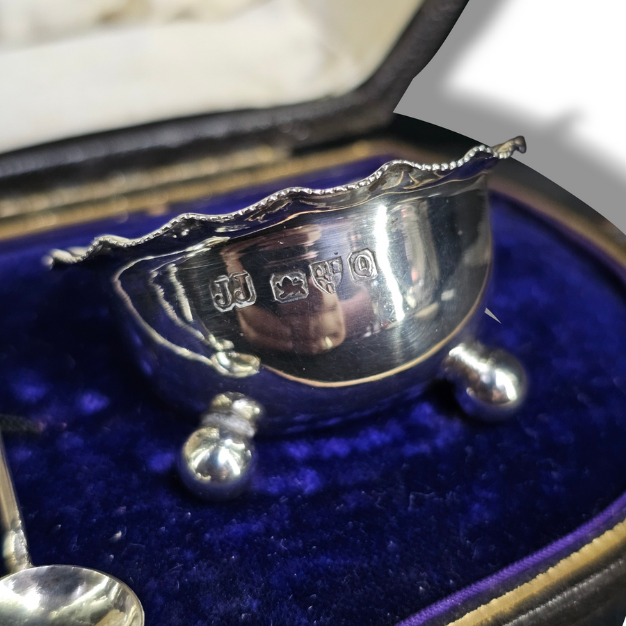 Victorian Pair of Open Salts Chester 1899