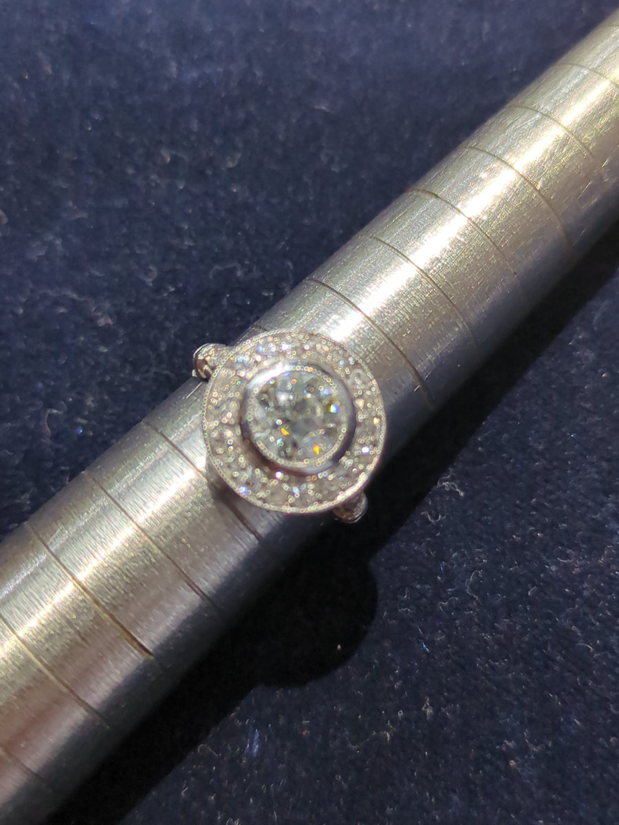 French Platinum 1.83ct Diamond Cluster Ring