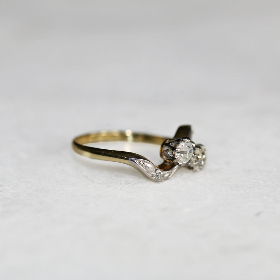 18ct Yellow Gold Diamond Toi Et Moi Ring