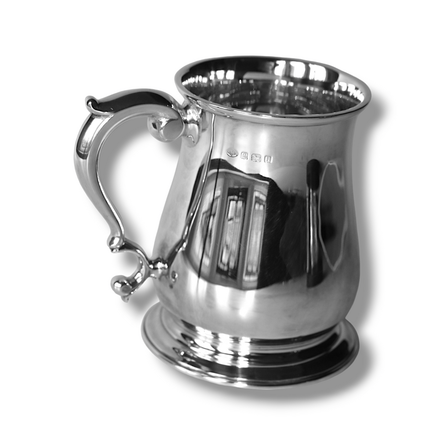 Silver Plain Baluster Shaped Tankard