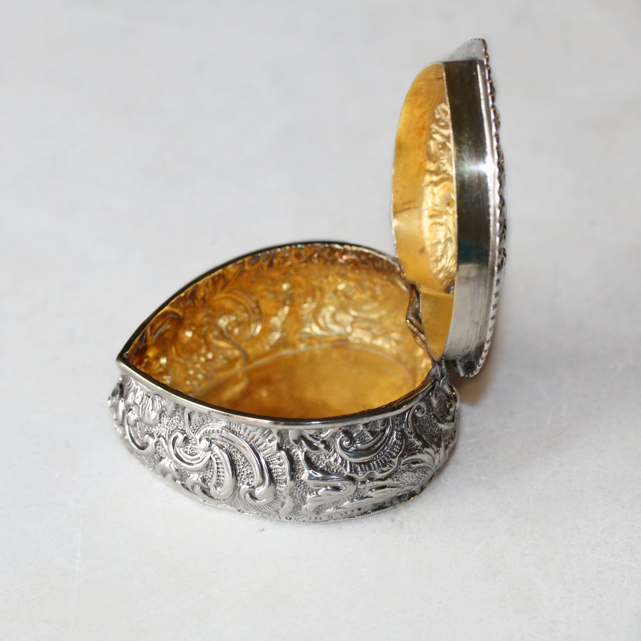 Victorian Chester 1894 Silver Heart Trinket Box