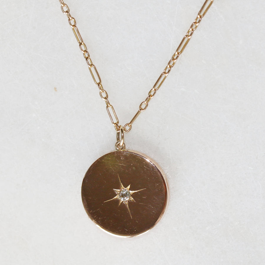 9ct Gold Chester Diamond Set Locket & Chain