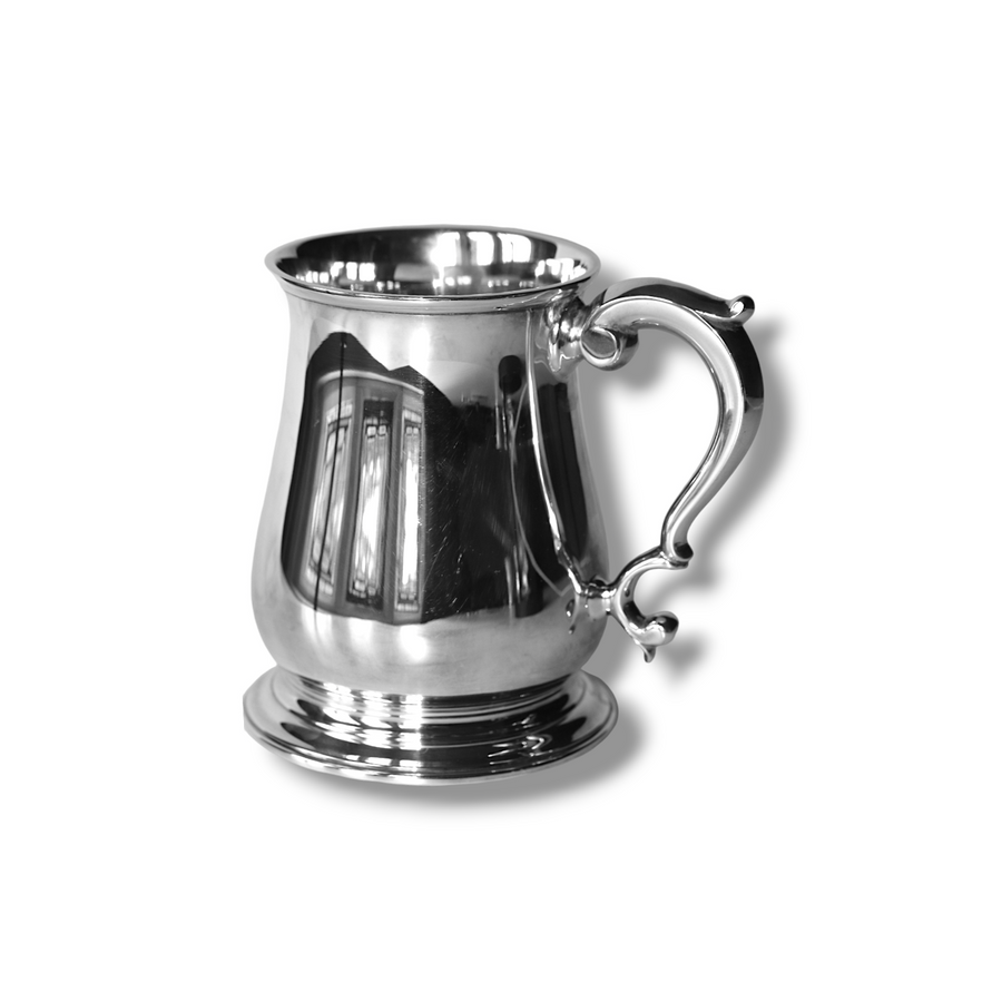 Silver Plain Baluster Shaped Tankard