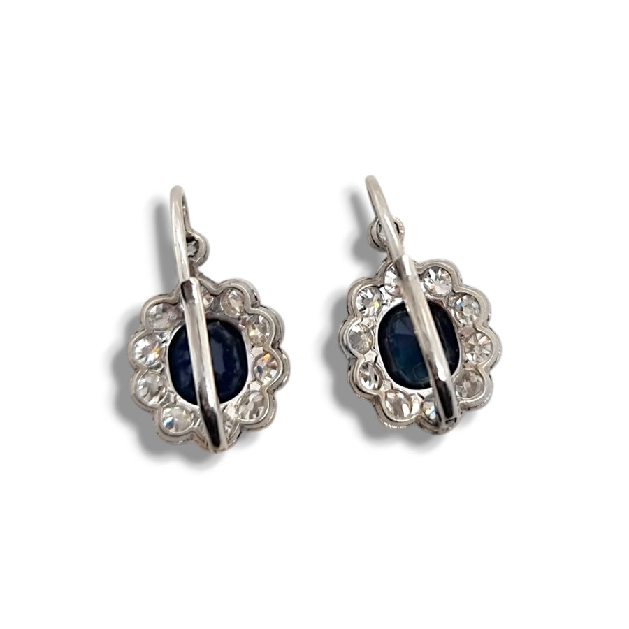 Art-Deco Sapphire & Diamond Earrings