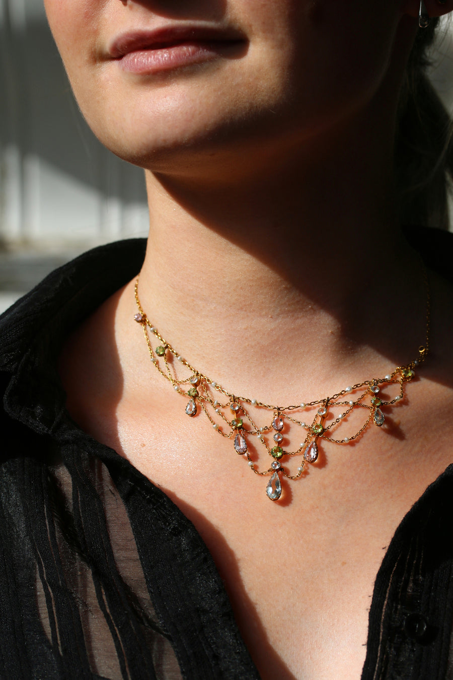Victorian 15ct Yellow Gold Victorian Fringe Necklet
