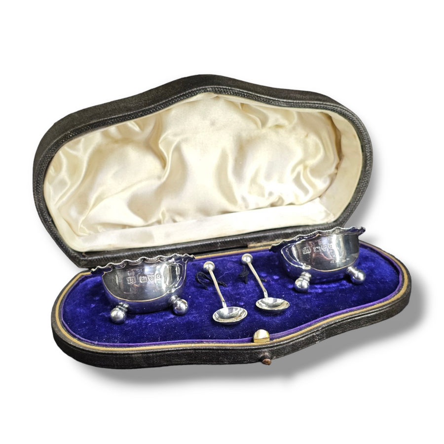 Victorian Pair of Open Salts Chester 1899