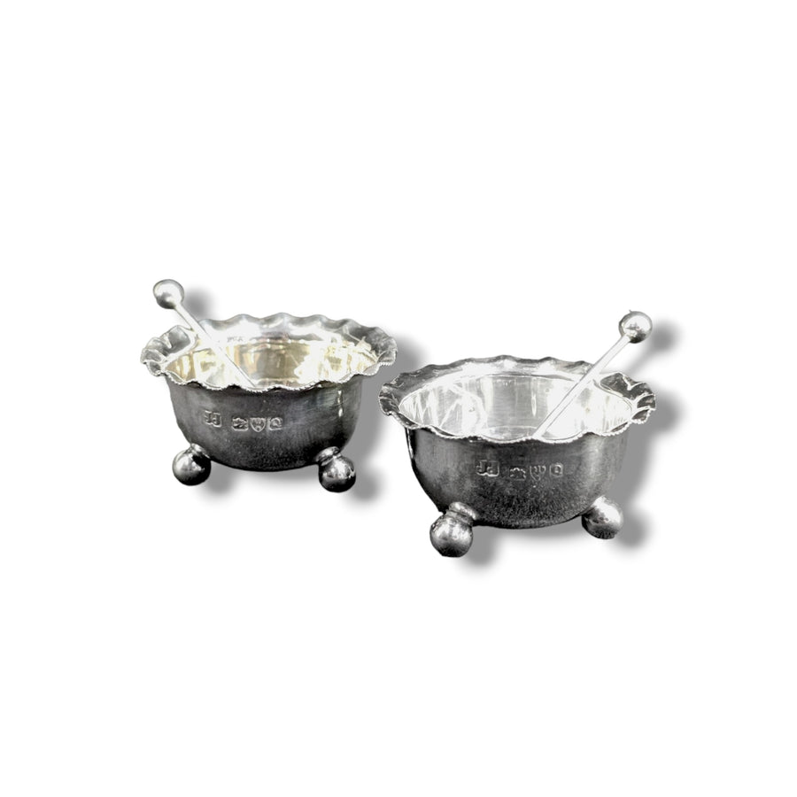 Victorian Pair of Open Salts Chester 1899