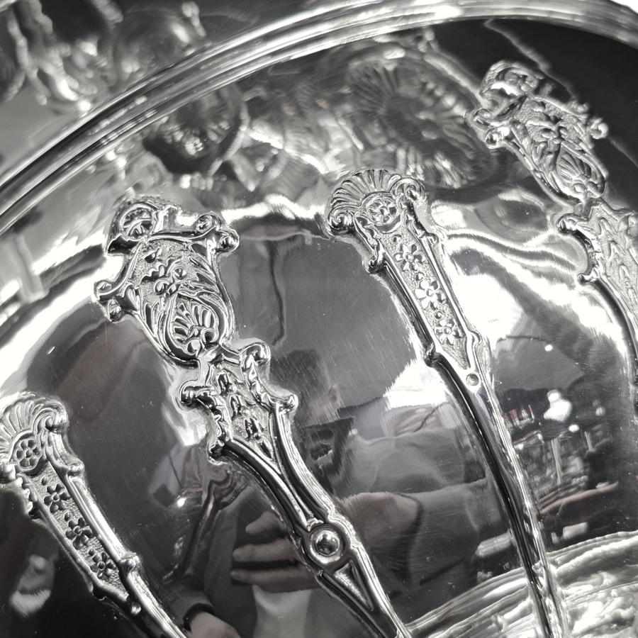 Heavy Gilded Silver Punch Bowl