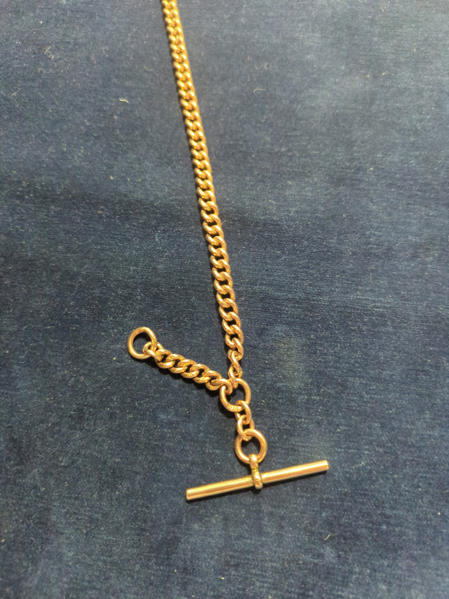 9ct RG Albert Chain with T-Bar