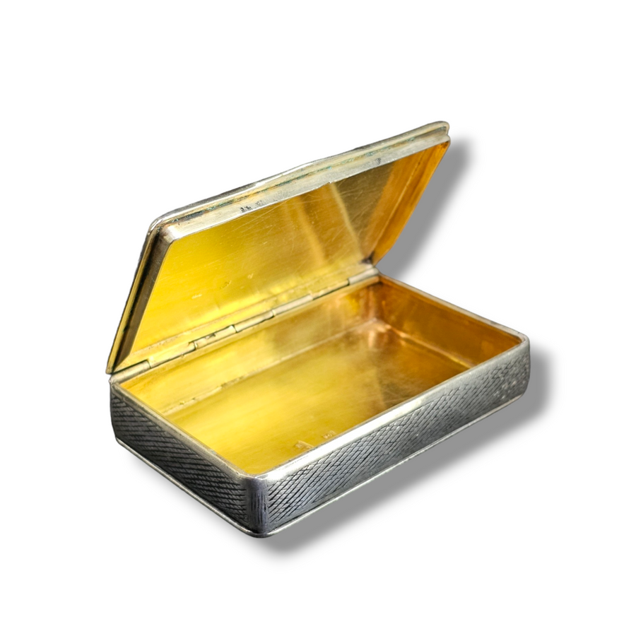 Russian Silver Niello City Scene Snuff Box