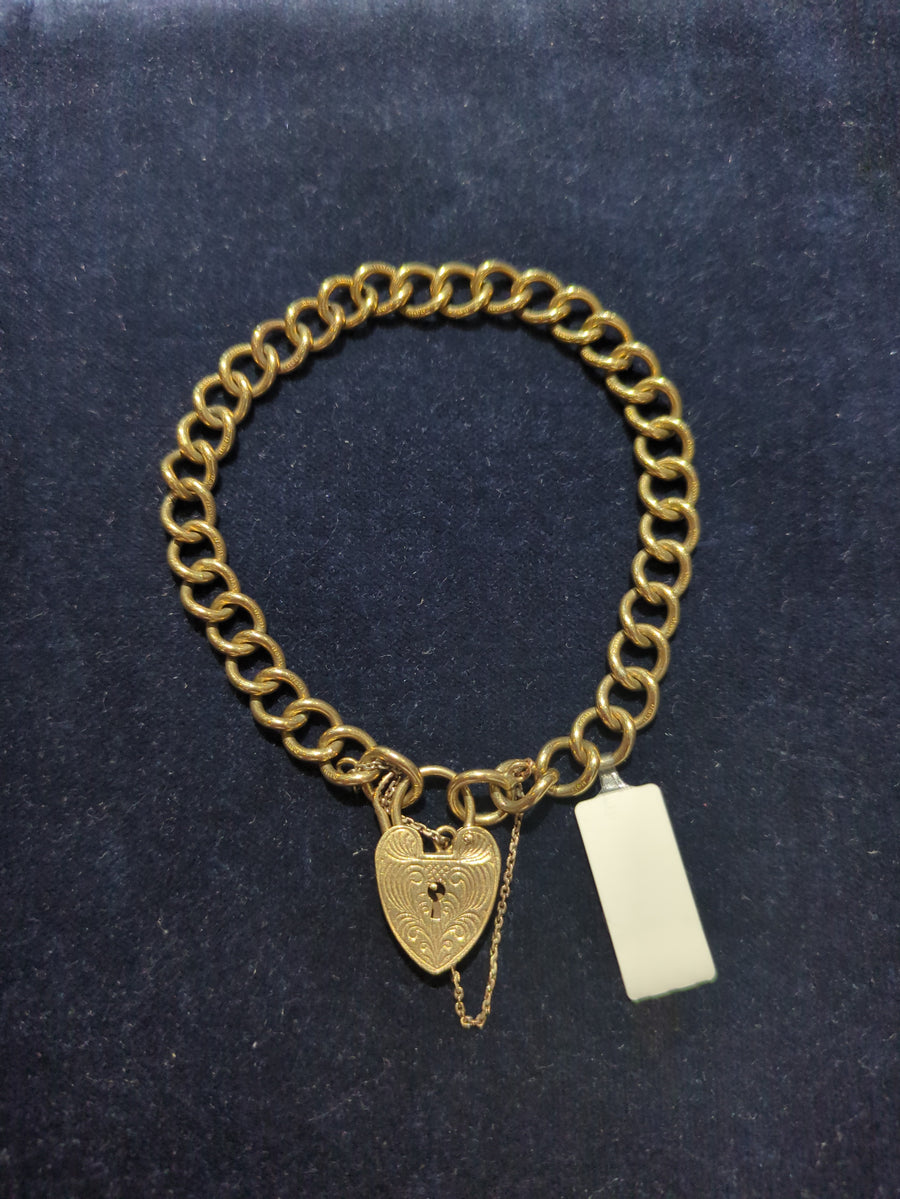 9ct YG Padlock Bracelet