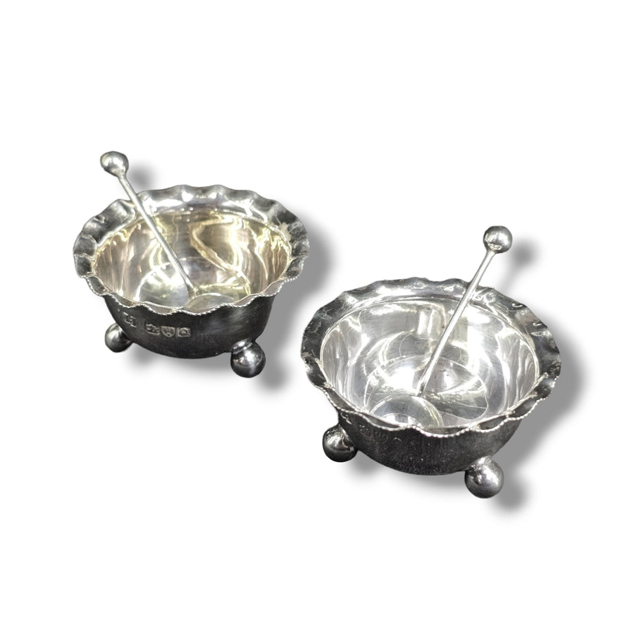 Victorian Pair of Open Salts Chester 1899