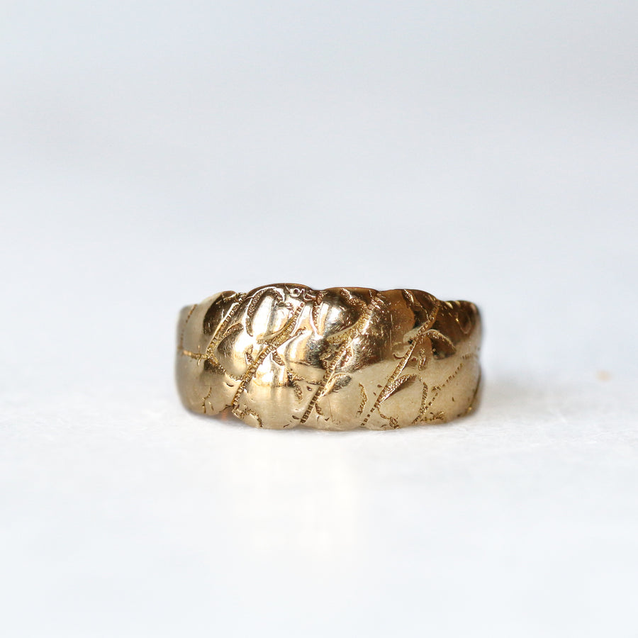 Antique 18ct Yellow Gold Keeper Ring Chester 1900